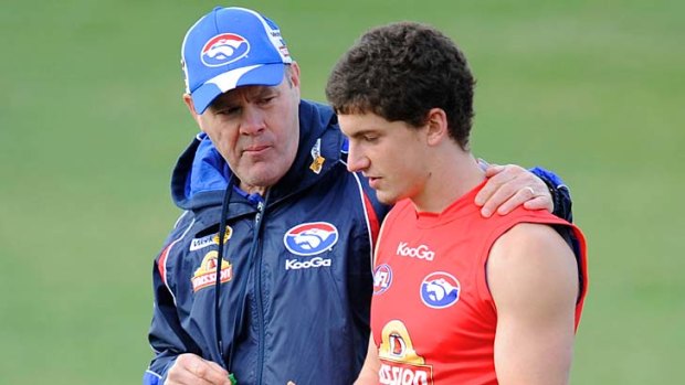 Tom Liberatore with his first coach Rodney Eade last year.