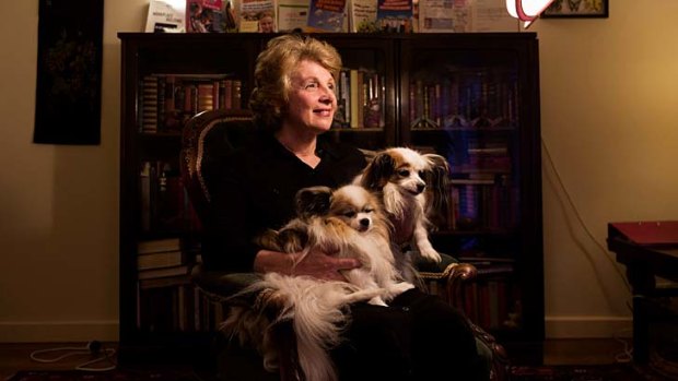 Psychologist Evelyn Field with her dogs Harry and Buffy. Ms Field believes many dog owners want their dogs afforded the kind of freedoms humans enjoy.