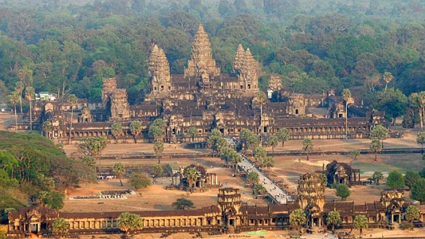 Under threat from tourists ... Angkor Wat temple in Siem Reap, Cambodia.