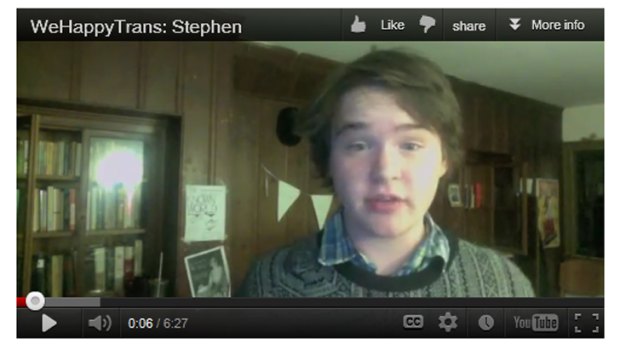 Gender divide ... Stephen Beatty's plea for transgender understanding drew 500,000 views on YouTube.