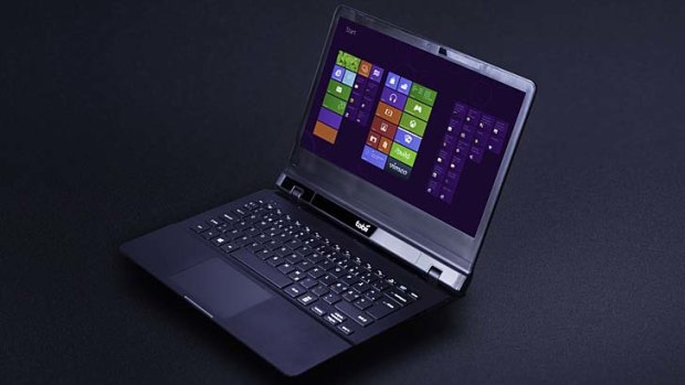 The Tobii eye tracker inbuilt in a laptop.