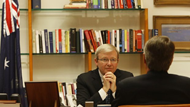 The Treasurer, Wayne Swan, briefed the Prime Minister, Kevin Rudd, yesterday on the eve of the budget.
