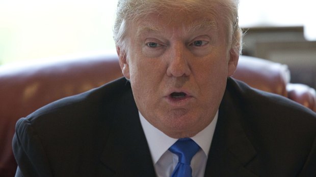 Republican presidential candidate Donald Trump speaks during an interview with The Associated Press in his office at Trump Tower in New York, Tuesday, May 10, 2016. (AP Photo/Mary Altaffer)