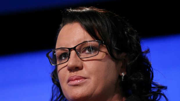 Independent Senator Jacqui Lambie addresses the National Press Club of Australia in Canberra on Wednesday 24 June 2015. 