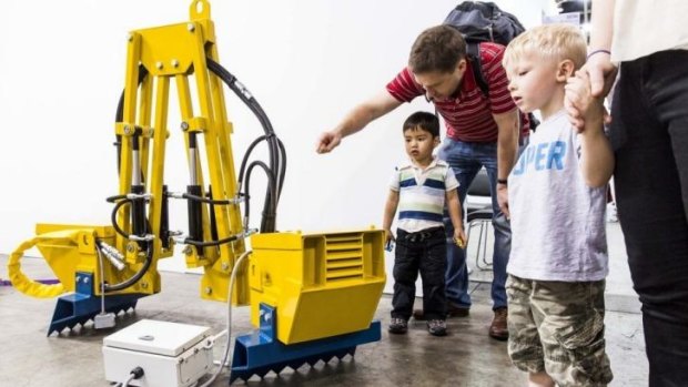 What does it do? A construction by James Capper comes in for some scrutiny at Art Basel in Hong Kong.