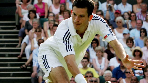 Crowd favourite ... Tim Henman in action at Wimbledon.