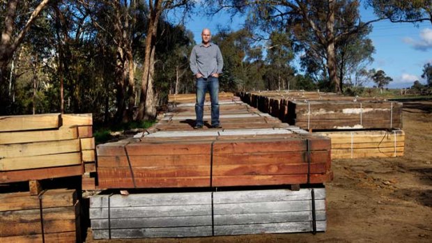 Timber! Nick Roberts of the Victorian National Parks Association slams the decision to use these sleepers from 'poorly managed' NSW forests.