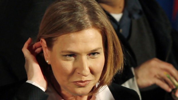 Ahead after the final count ... Tzipi Livni.