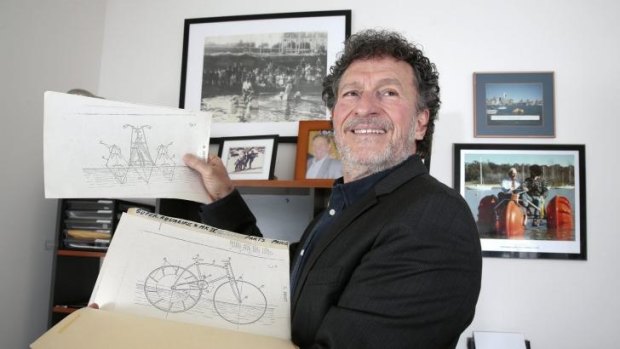 'Magnificent obsession': Aquabike International managing director Sergio Benassi with copies of the original design for the Aquabike that his father Umberto Benassi filed with the Italian patent office in 1947.