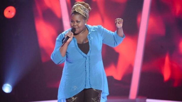 Powerful and soulful ... Thando Sikwila during her blind audition. She chose Kylie Minogue.