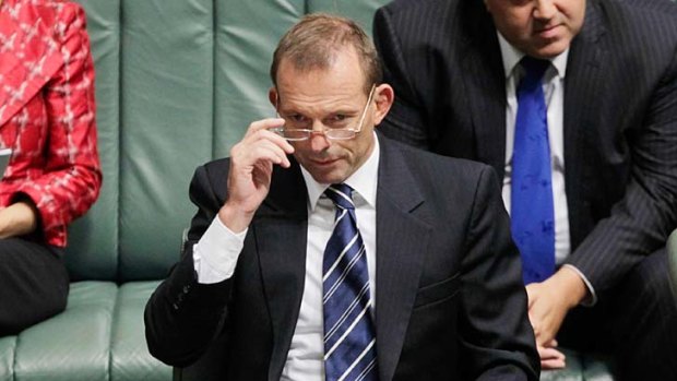 Paying off... Tony Abbott's aggressive campaign against the carbon tax is working.