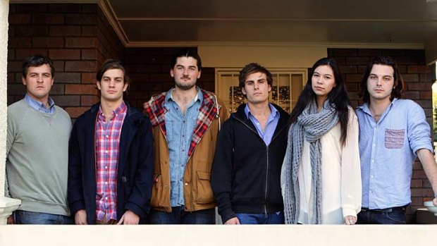 Facing a nightmare and diplomatic row: (From left) Hugh Hanlon, Sam Smith, Tom Hanlon, Andrew Pilat, Jessica Vo and Harrison Geier.