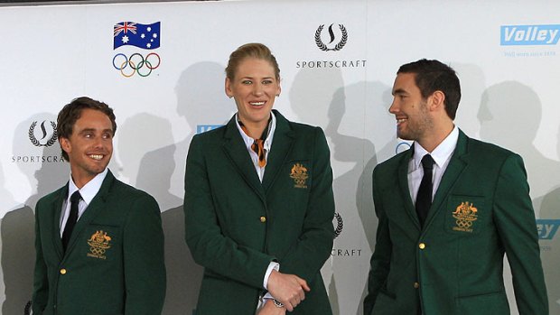 Australian athletes unveil the London 2012 Olympic uniform in Sydney.