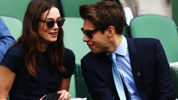 Actress Keira Knightley and musician James Righton sit in the Royal Box.