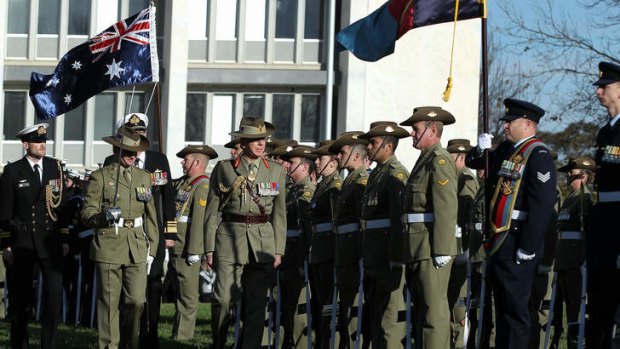 Veterans granted better access to mental health services: Outgoing Chief of the Defence Force General David Hurley inspects Federation Guard.