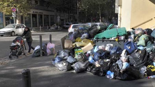 Garbage is piling up in Marseille.