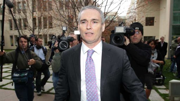 Craig Thomson at Parliament House yesterday where he told the media he was the subject of nine investigations.