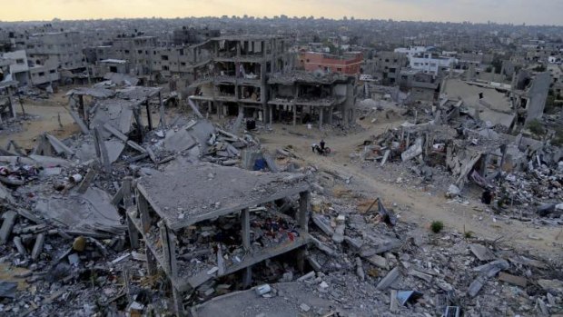 Rubble: The Shujaiyah neighbourhood in Gaza.