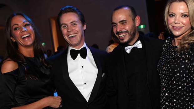 Oliver Curtis, second left, at the  Bachelor of the Year Awards with  Rachel Gilbert, Fernando Barraza and Sarah Wilson.