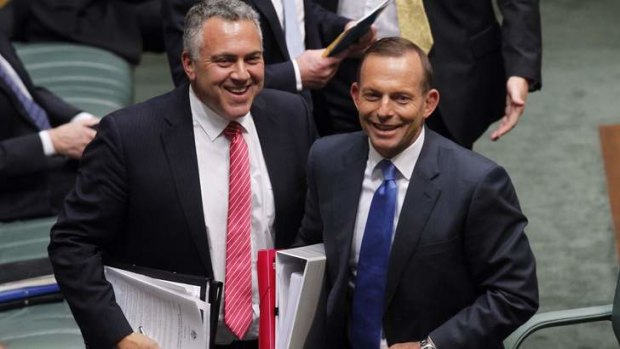 Prime Minister Tony Abbott, with Treasurer Joe Hockey, has refused to support giving Holden any more federal government assistance.