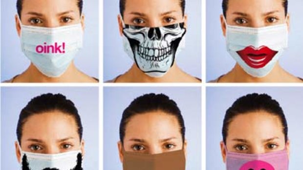 Cheeky ... Irina Blok's face mask designs.