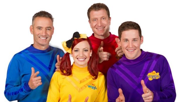 The Wiggles, from left, Anthony Field, Emma Watkins, Lachy Gillespie, and Simon Pryce.