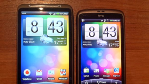 HTC Desire HD alongside the original HTC Desire.