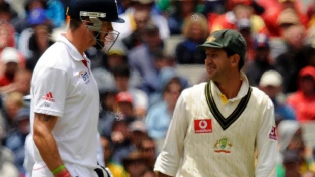 Kevin Pietersen and Ricky Ponting during the 2010 Boxing Day Test.