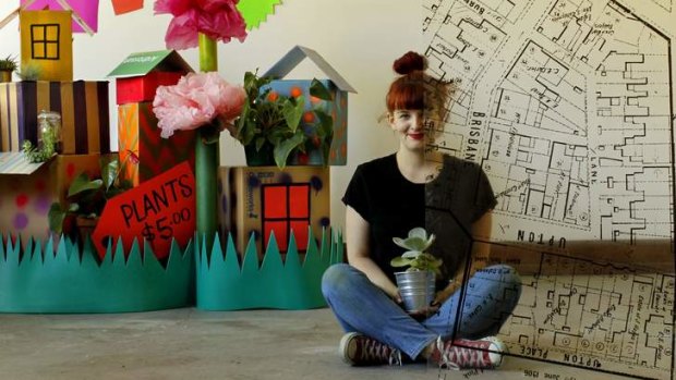 Cleaning house: Georgia Perry and her promotional art installation.