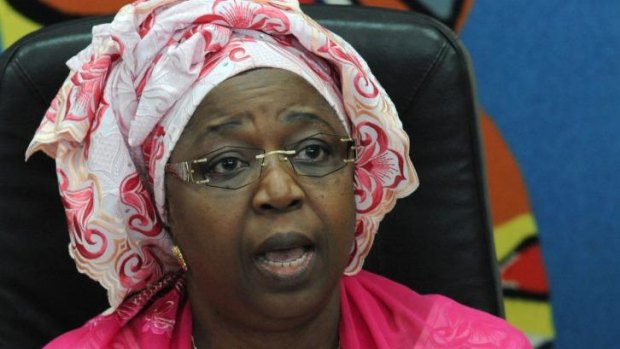 Health Minister Awa Marie Coll-Seck gives a press conference in Dakar to confirm the first case of Ebola in Senegal.