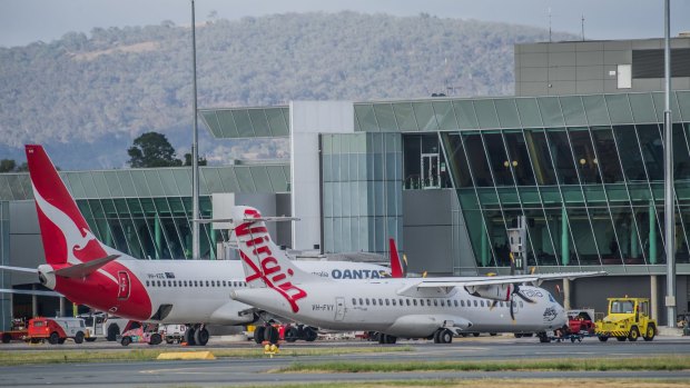 The number of Qantas flights from Canberra to Sydney dropped 13 per cent in January. 