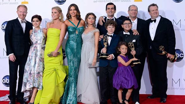 Ariel Winter, second left, pictured with the cast of Modern Family.
