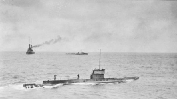 The AE1 off Rabaul. It was Australia's first naval loss of World War I.