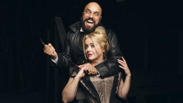 Trouble and strife: Justin Cotta and Lucy Miller star in the bloody musical <i>Sweeney Todd</i>.