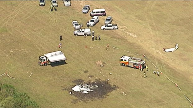 Emergency services at the crash site.