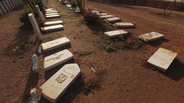 Australian graves are among about 198 damaged in attacks on the Benghazi Military Cemetery late last month.