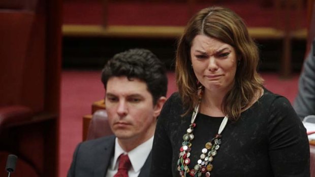 In danger of being ousted: Greens Senators Sarah Hanson-Young and Scott Ludlam.