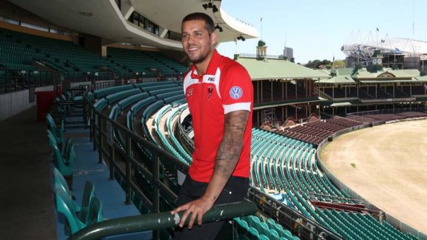Fitting in: Lance Franklin in his new surrounds.