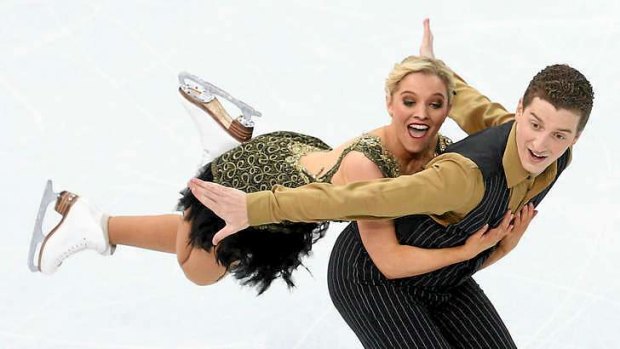 Season's best: Danielle O'Brien and Gregory Merriman of Australia compete during the Figure Skating Ice Dance Short Dance.