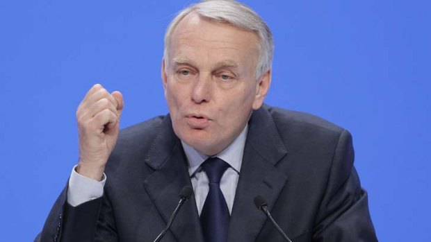Delivering a scolding ... French Prime Minister and Socialist Party candidate Jean-Marc Ayrault.