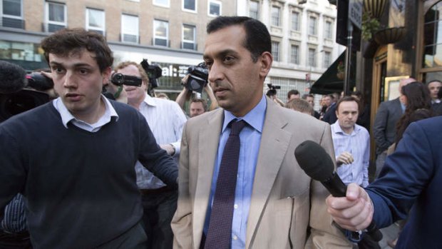 Godolphin horse trainer, Mahmood Al Zarooni, leaves a disciplinary hearing at the British Horseracing Authority in central London.