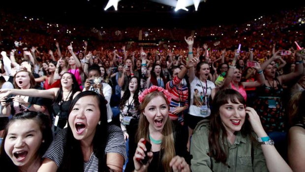 Fans go wild for One Direction.