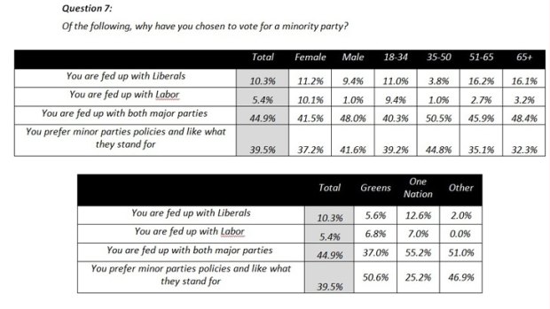 Pollsters appear to be voting for some minor parties based on apathy, not policy.