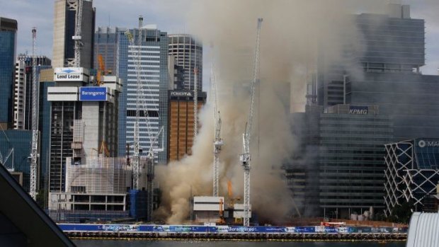 The Barangaroo fire caused traffic chaos and forced thousands to evacuate. 