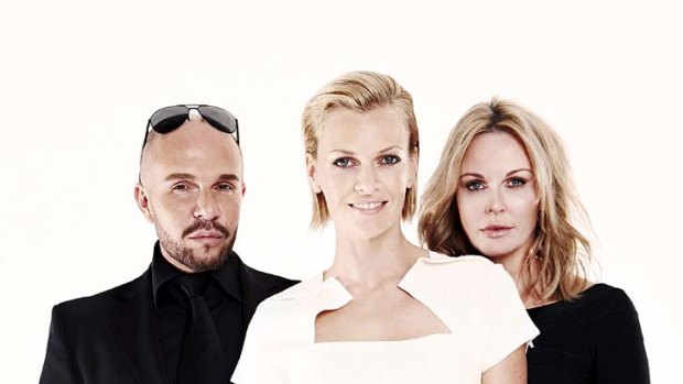 Breaking up the band ... Alex Perry, Sarah Murdoch and Charlotte Dawson.