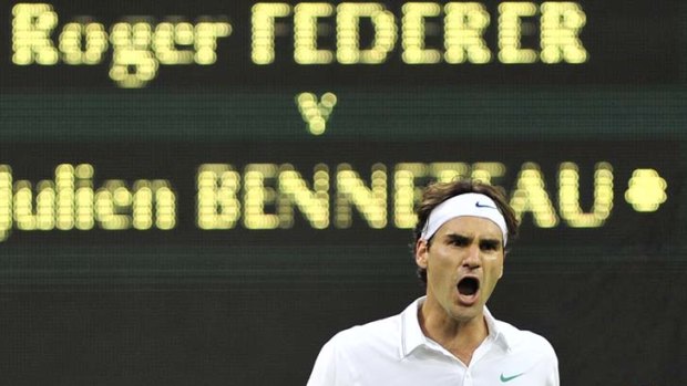 Escape &#8230; Roger Federer was pushed to the brink before advancing to the fourth round.