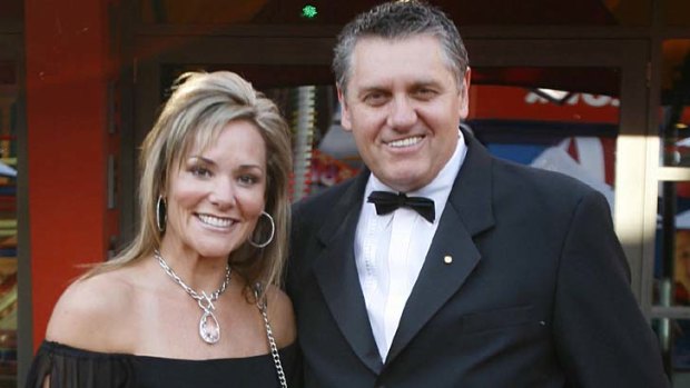 Split: Ray Hadley with wife Suzanne.