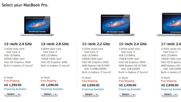 The updated range of Macbook Pro computers.