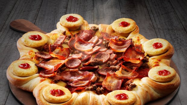 Patties Foods teamed up with Pizza Hut in 2015 for the carnivorous Four'n Twenty stuffed-crust pizza.