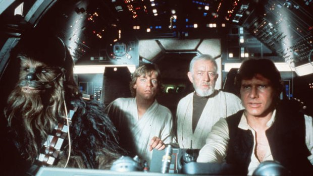 False flashes &#8230; Star Wars characters in the Millennium Falcon.